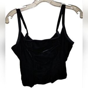 Vtg '98 Papillon Blanc Velvet Top L Black Canada Sleeveless Mint